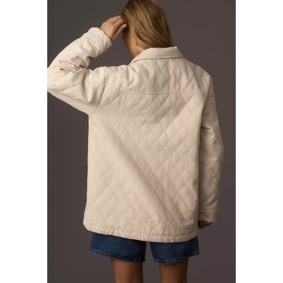 NWT Young Fabulous & Broke Walker Oversized Quilted Shacket in Cream - Picture 3 of 8